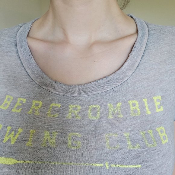 Distressed Grey "Rowing Club" Cotton Tee - Picture 4 of 7